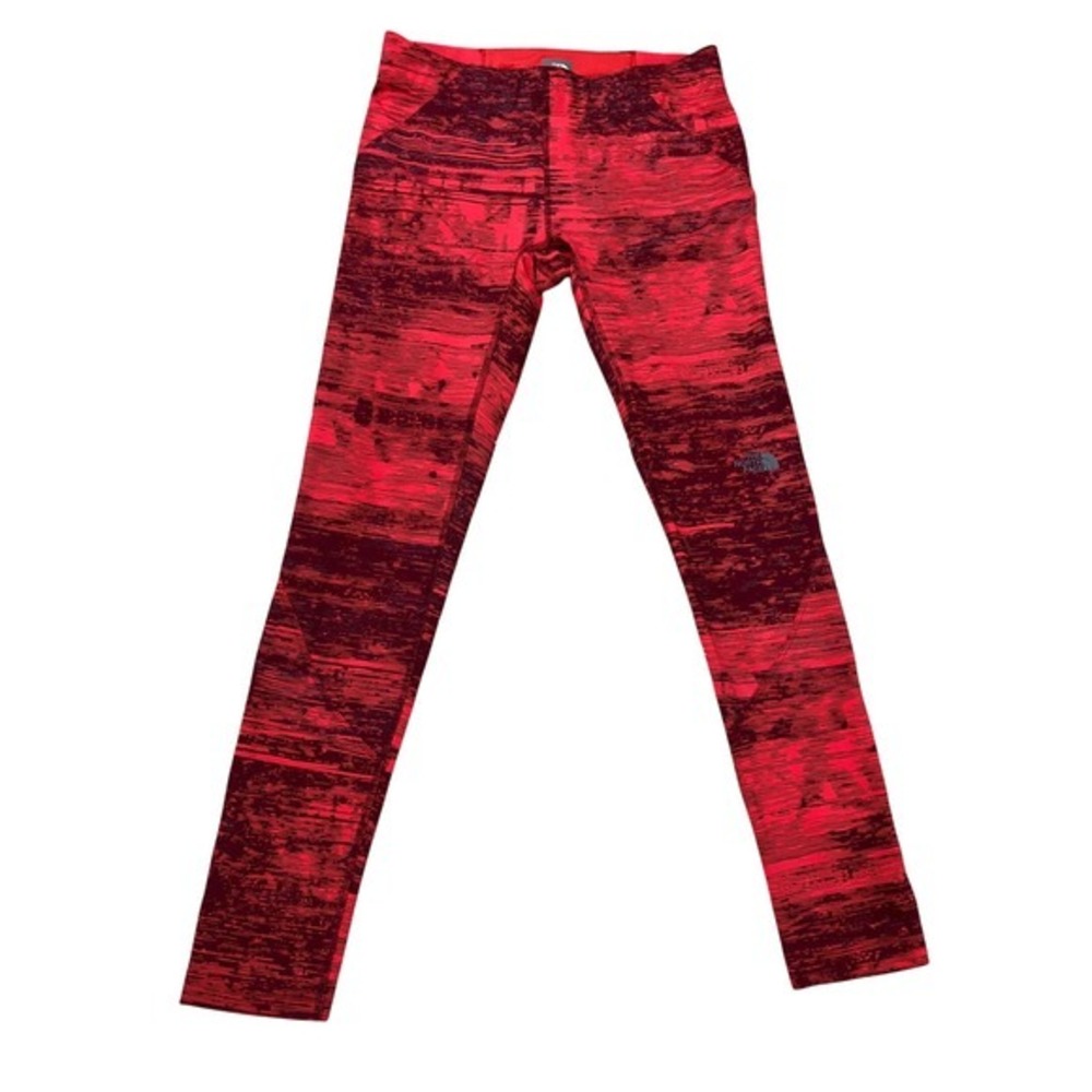 The North Face Red‎ Abstract Print Athletic Leggings Women's M